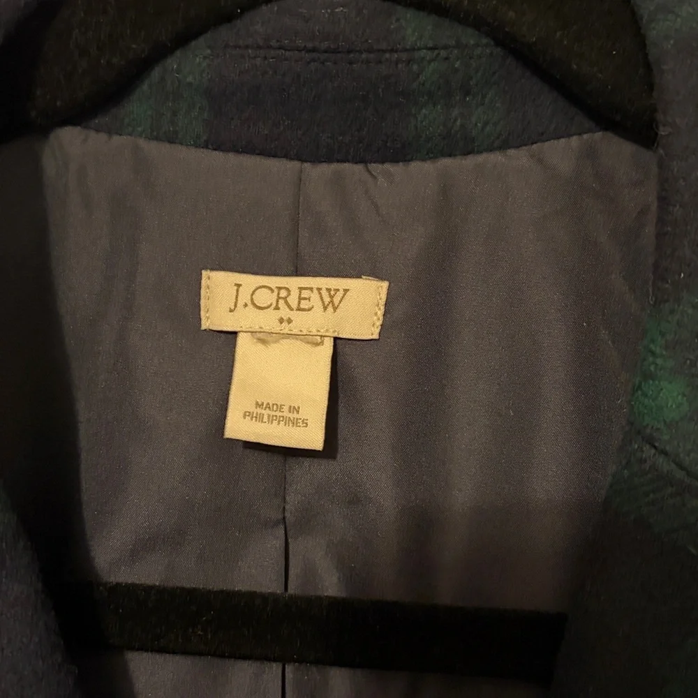 Rare!! J. Crew Black-watch (Black, Navy and Green) Plaid women’s wool Blazer. - Picture 3 of 9